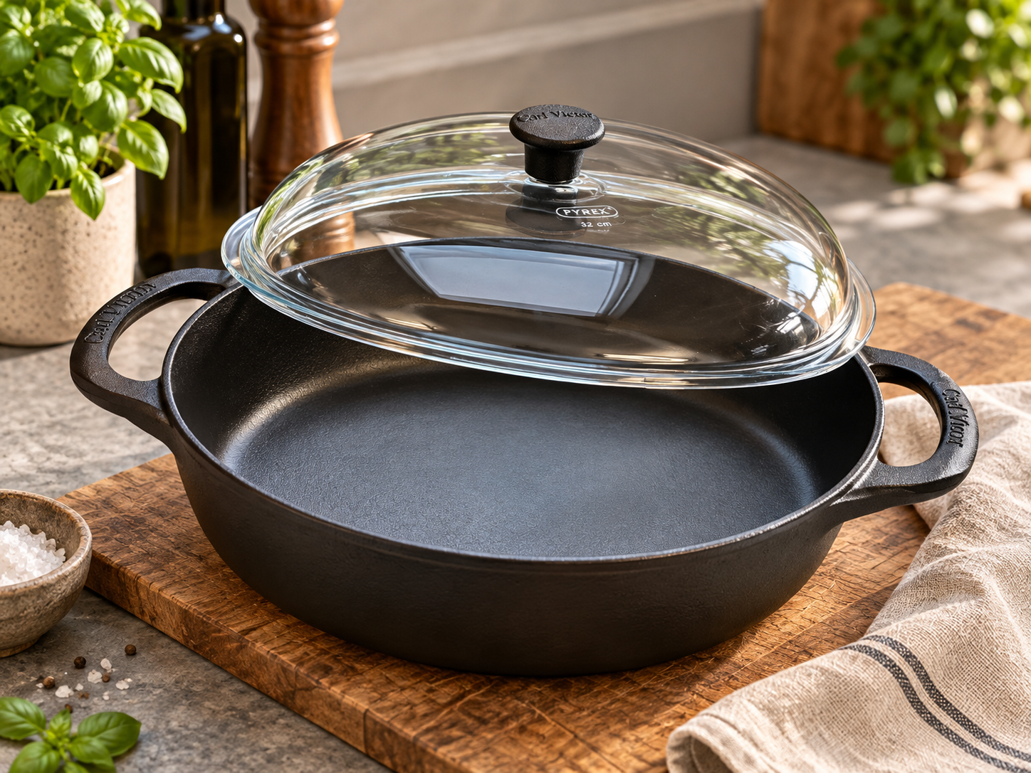 Carl Victor CVD4500G 32cm – 5Lt με Καπάκι Pyrex