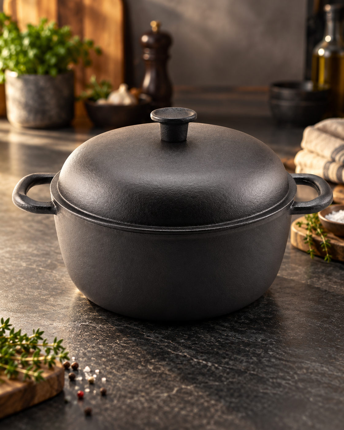 Carl Victor CVC4000i Μαντεμένια Κατσαρόλα 24cm – 4Lt με Μαντεμένιο Καπάκι